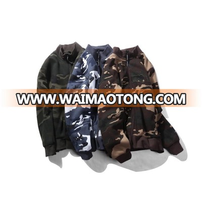 100% polyester camo zipper hoodies